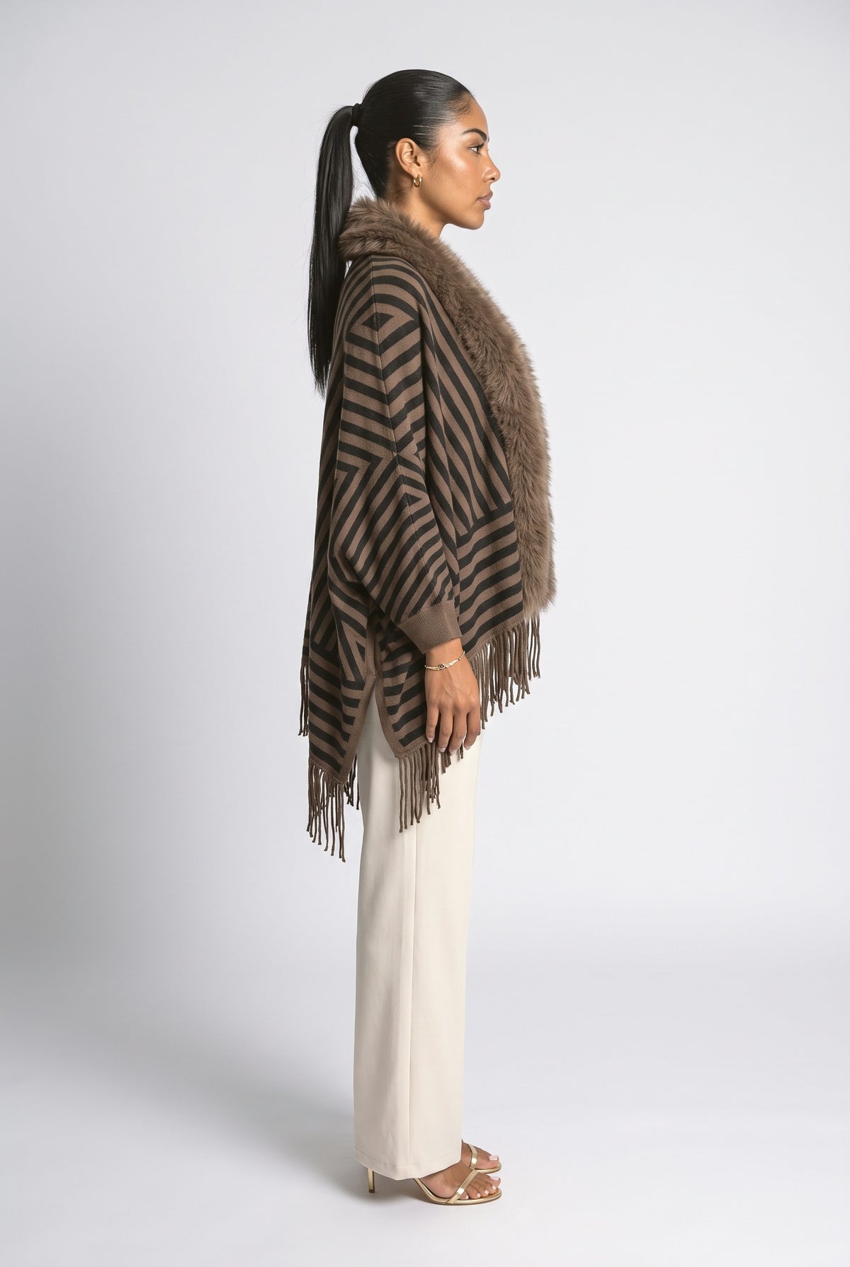 Fringe Knit Cardigan, back view