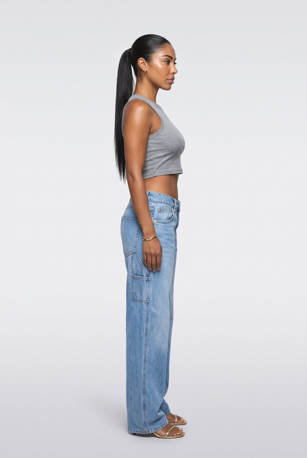 Blue Women's Jeans, back view