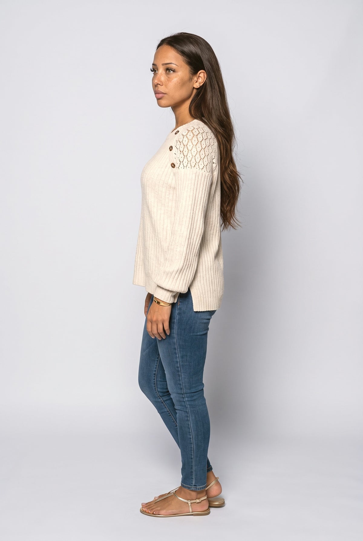 Lace Long Sleeve Blouse, back view