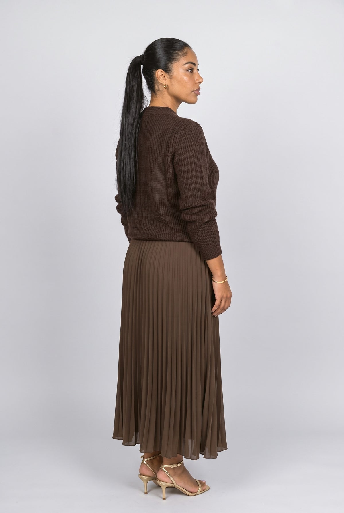 Pleated Maxi Dress, back view