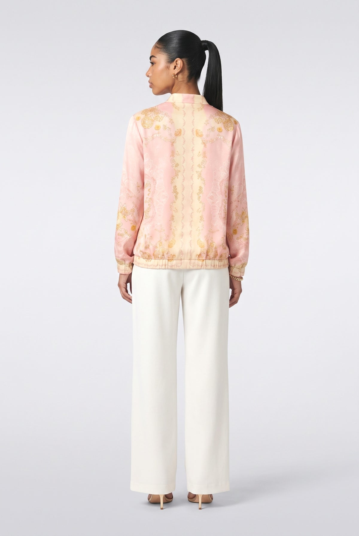 Blush Heritage Print Relaxed Shirt, back view