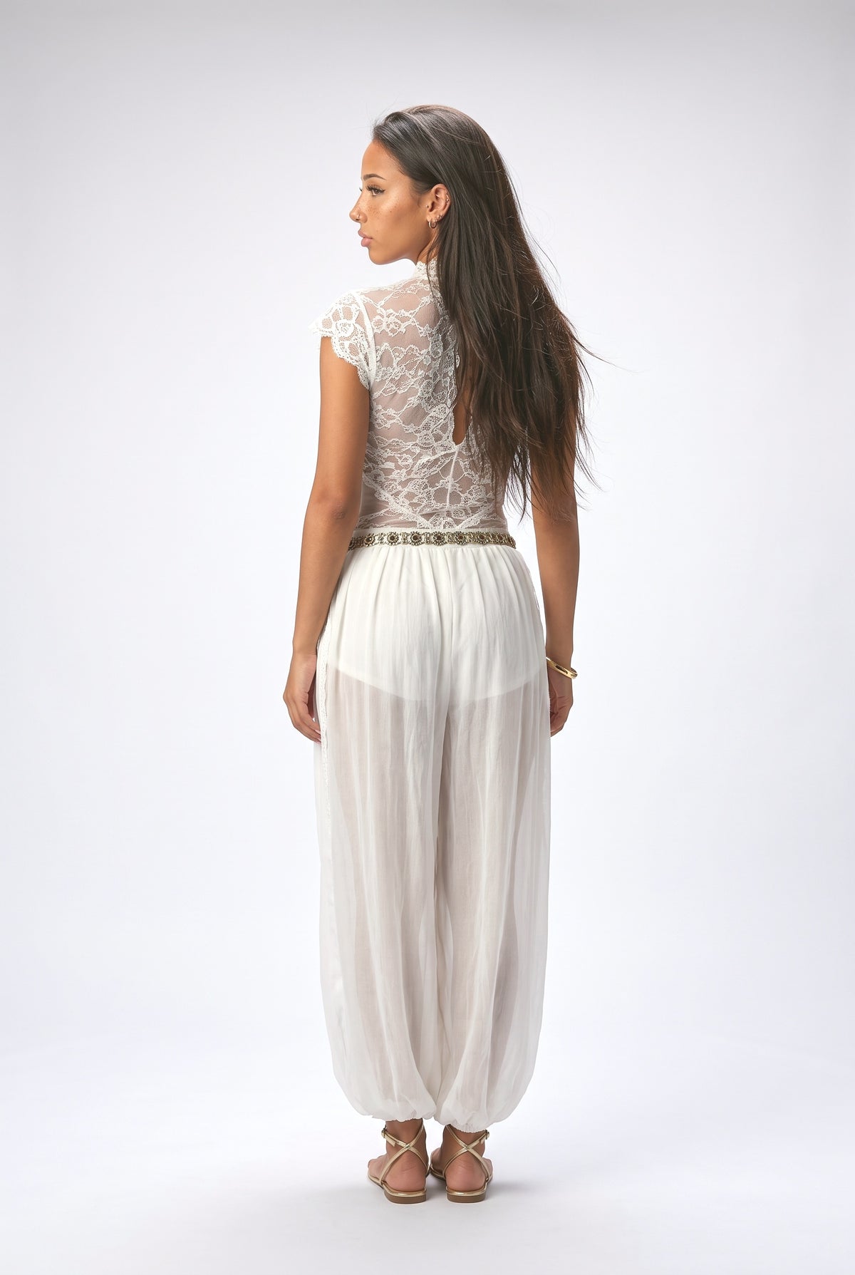 White Lace Outfit Set, back view