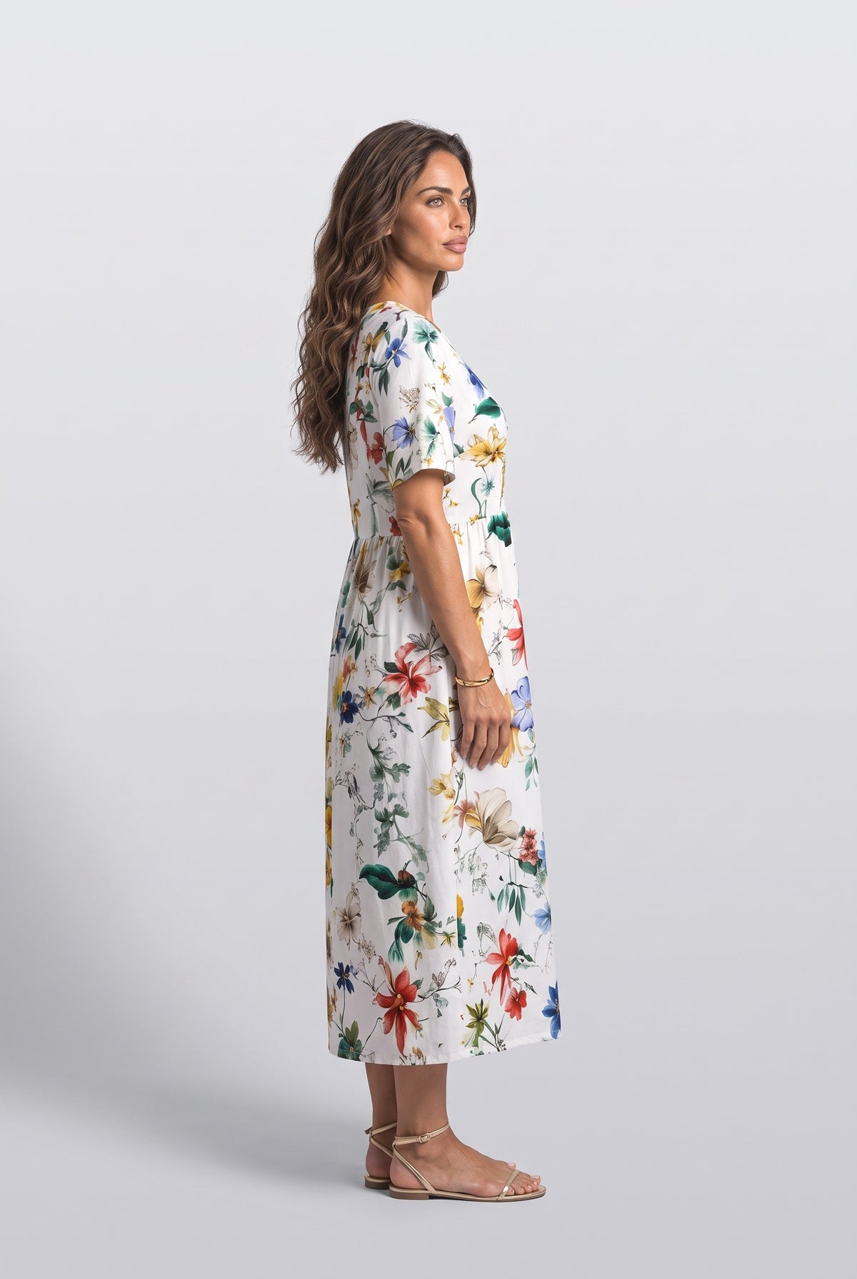 Floral Midi Dress, back view