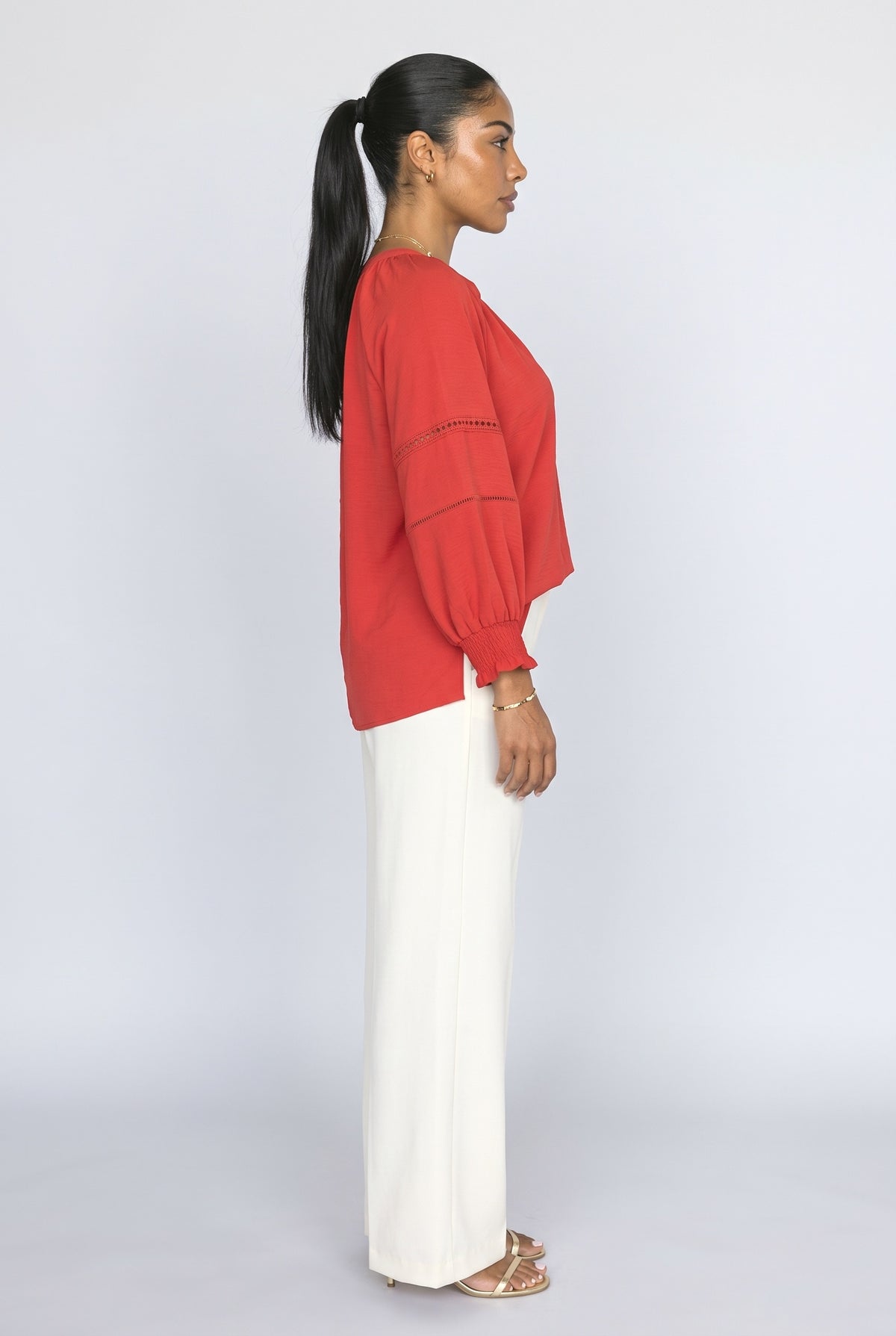 V-Neck Blouse, back view