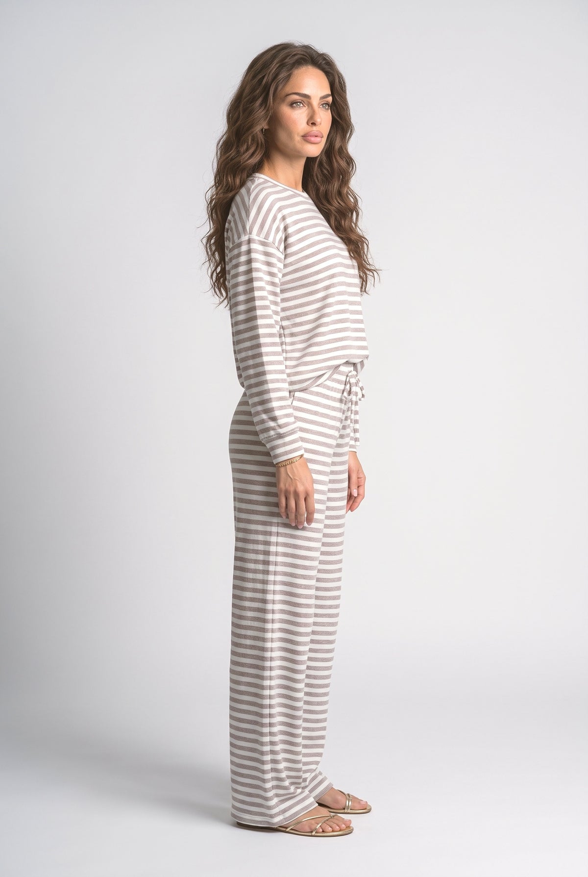 Striped Pants Set Women, back view