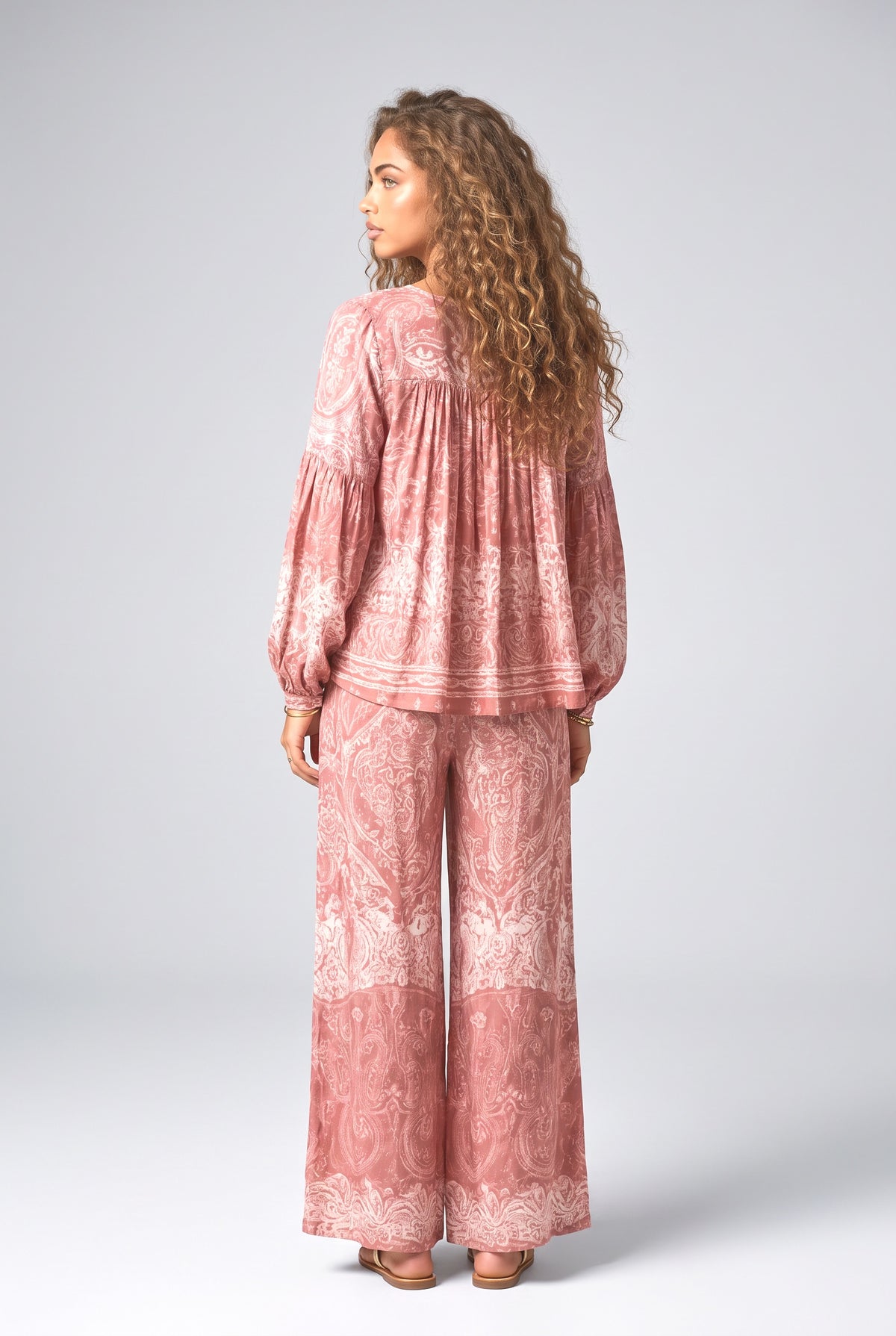 Pink Paisley Outfit Set, back view