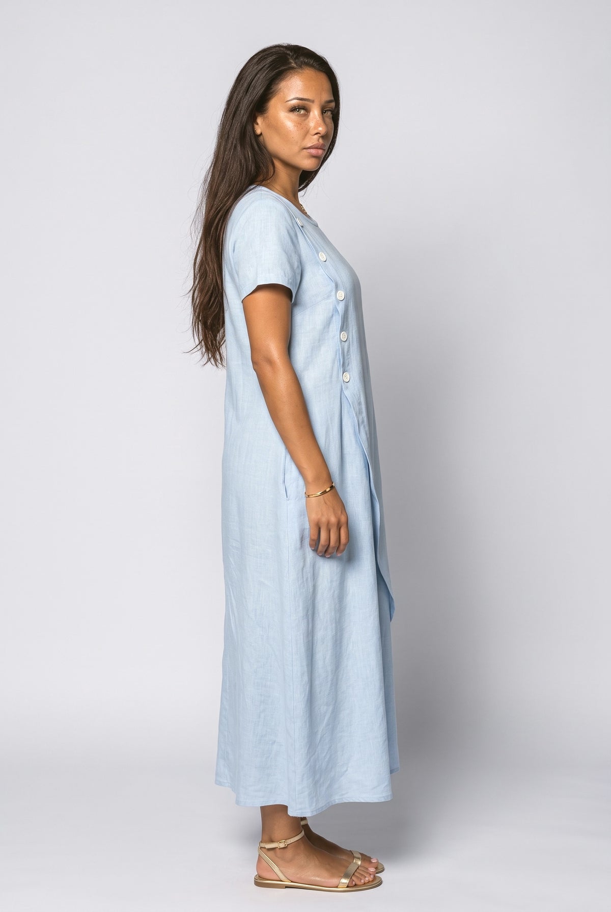 Asymmetric Midi Dress, back view