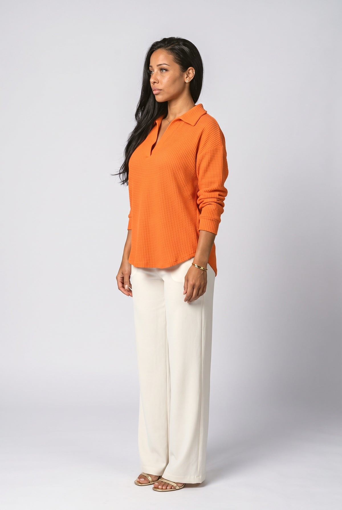 V-Neck Oversized Knit Top, back view