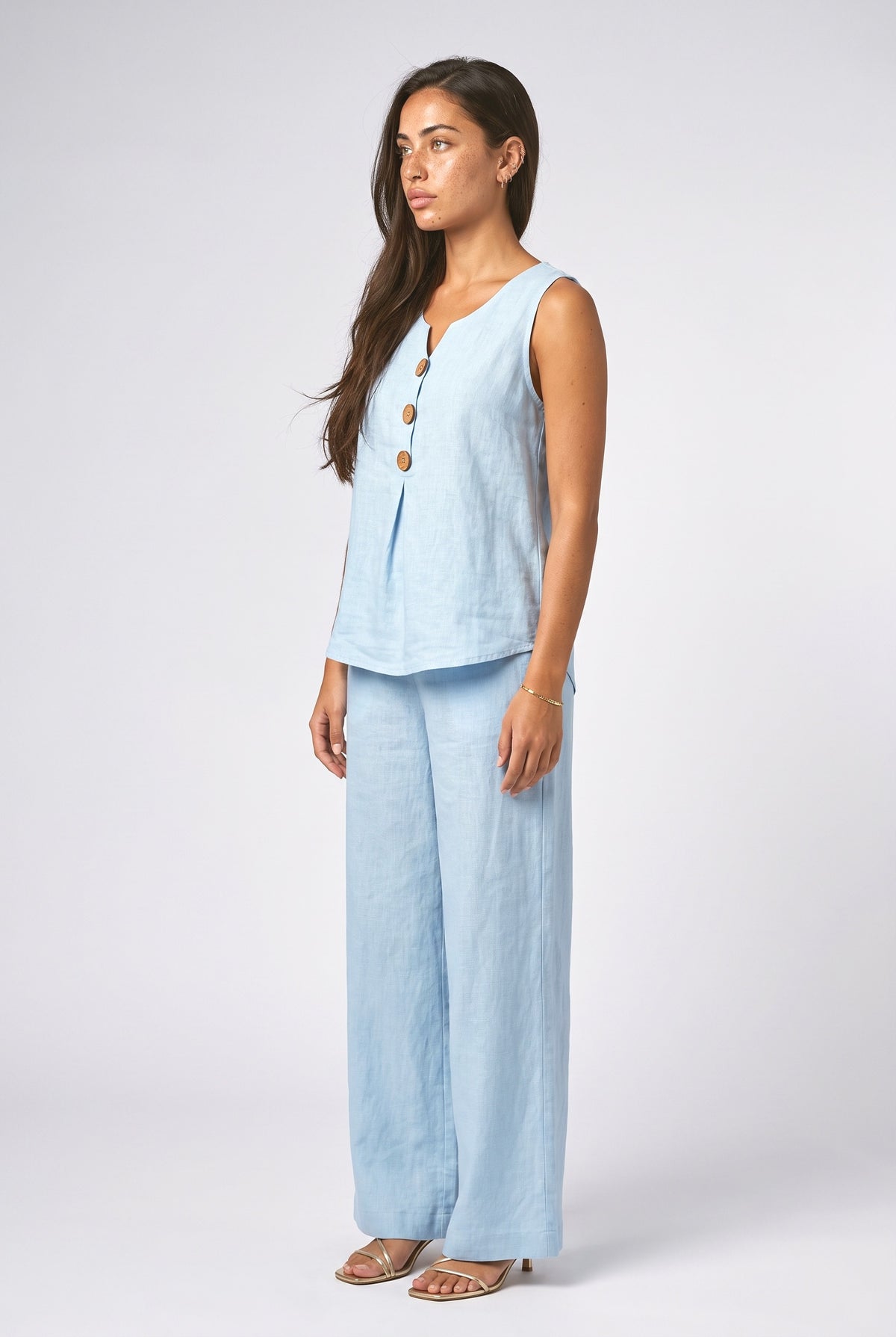 V-Neck Two Piece Outfit, back view