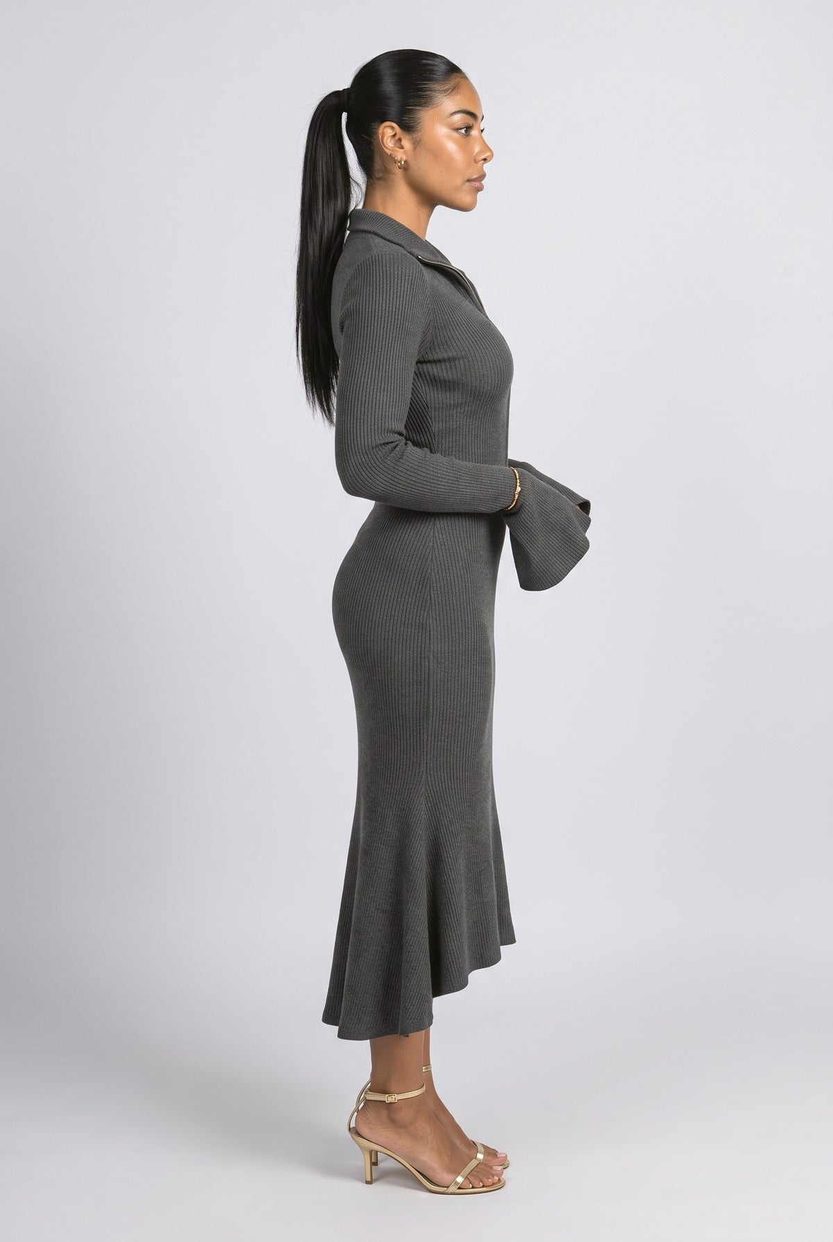 Knit Midi Dress, back view