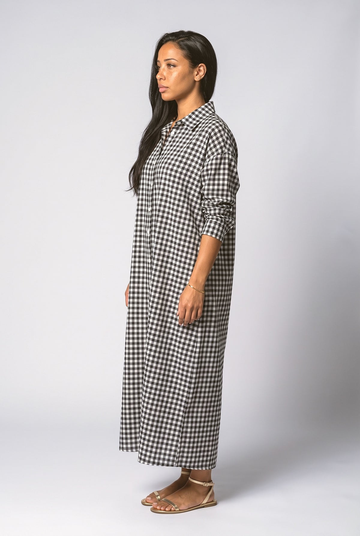 Gingham Maxi Dress, back view