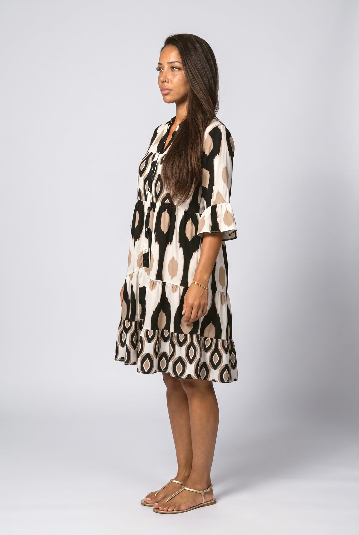 V-Neck Ruffle Summer Dress, back view