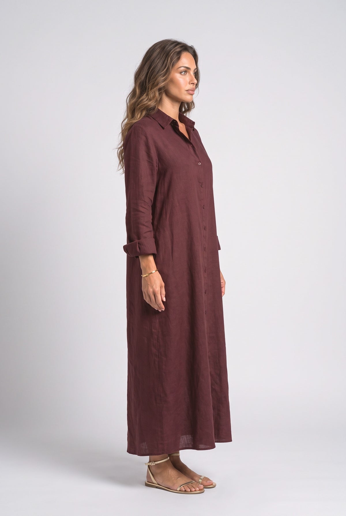 Linen Oversized Maxi Dress, back view