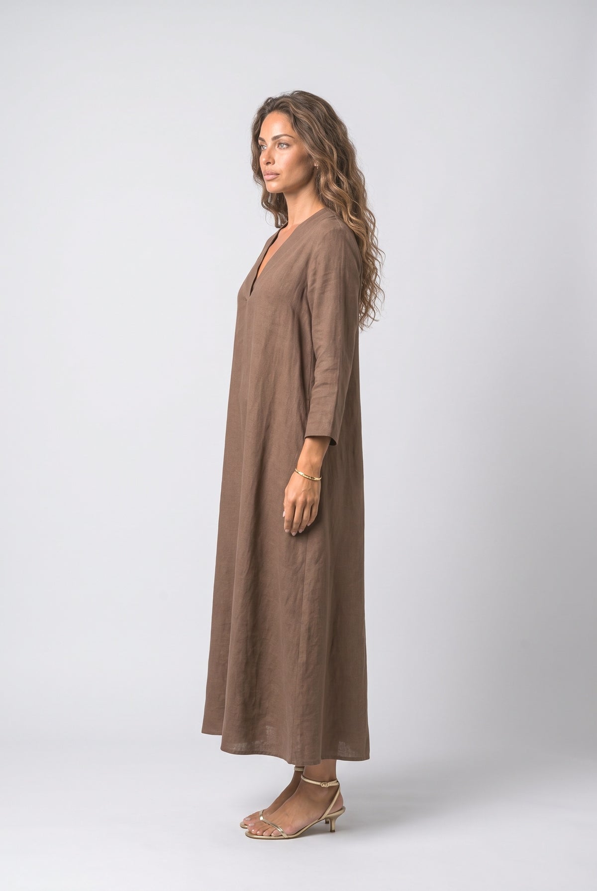 V-Neck A-Line Maxi Dress, back view