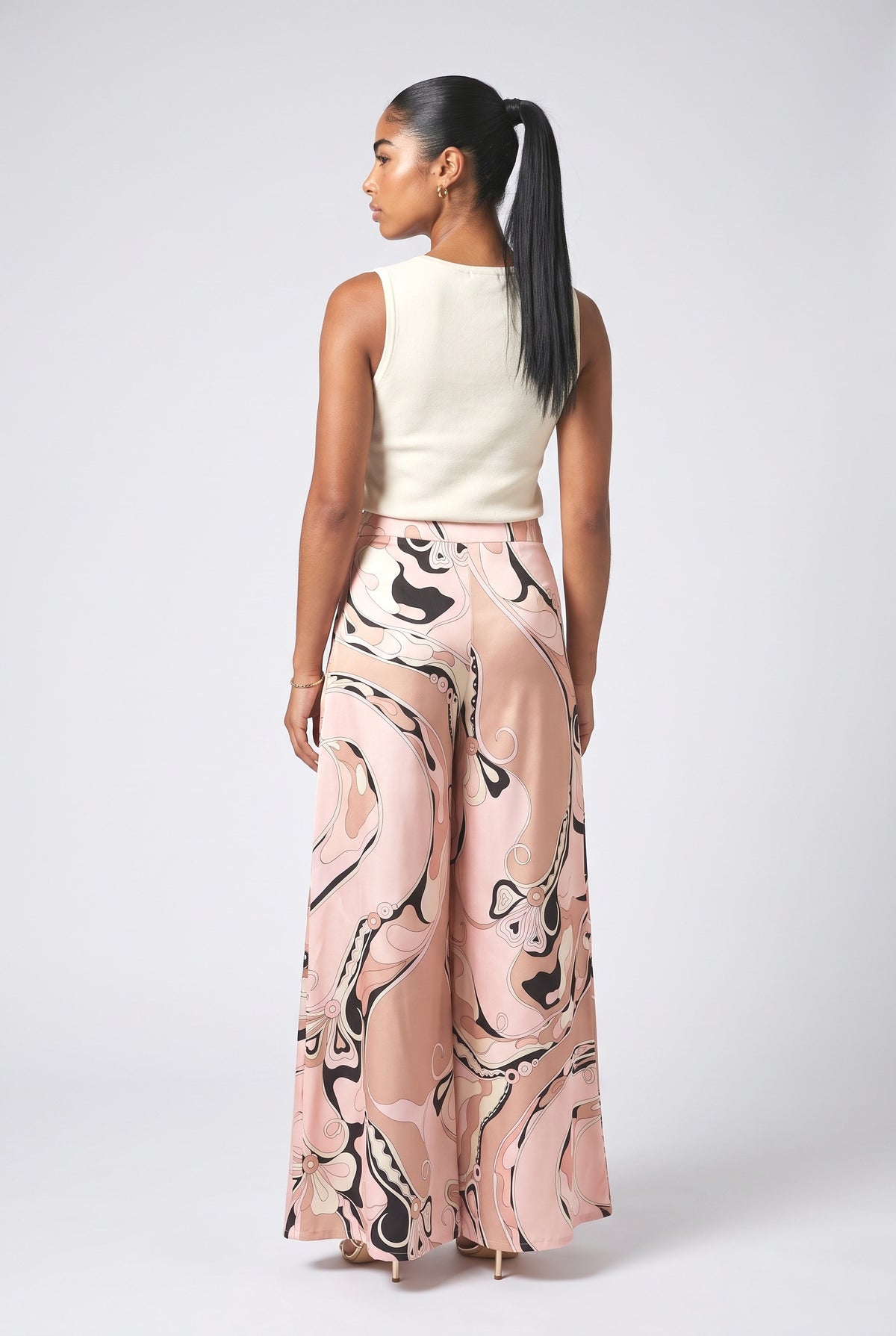 Pink Floral Pants, back view