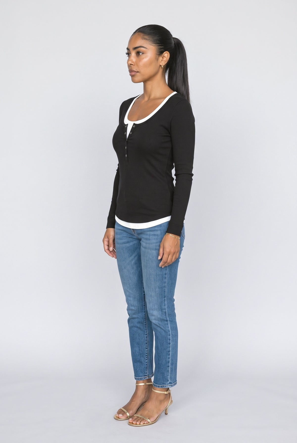 Ribbed Pullover Sweater, back view