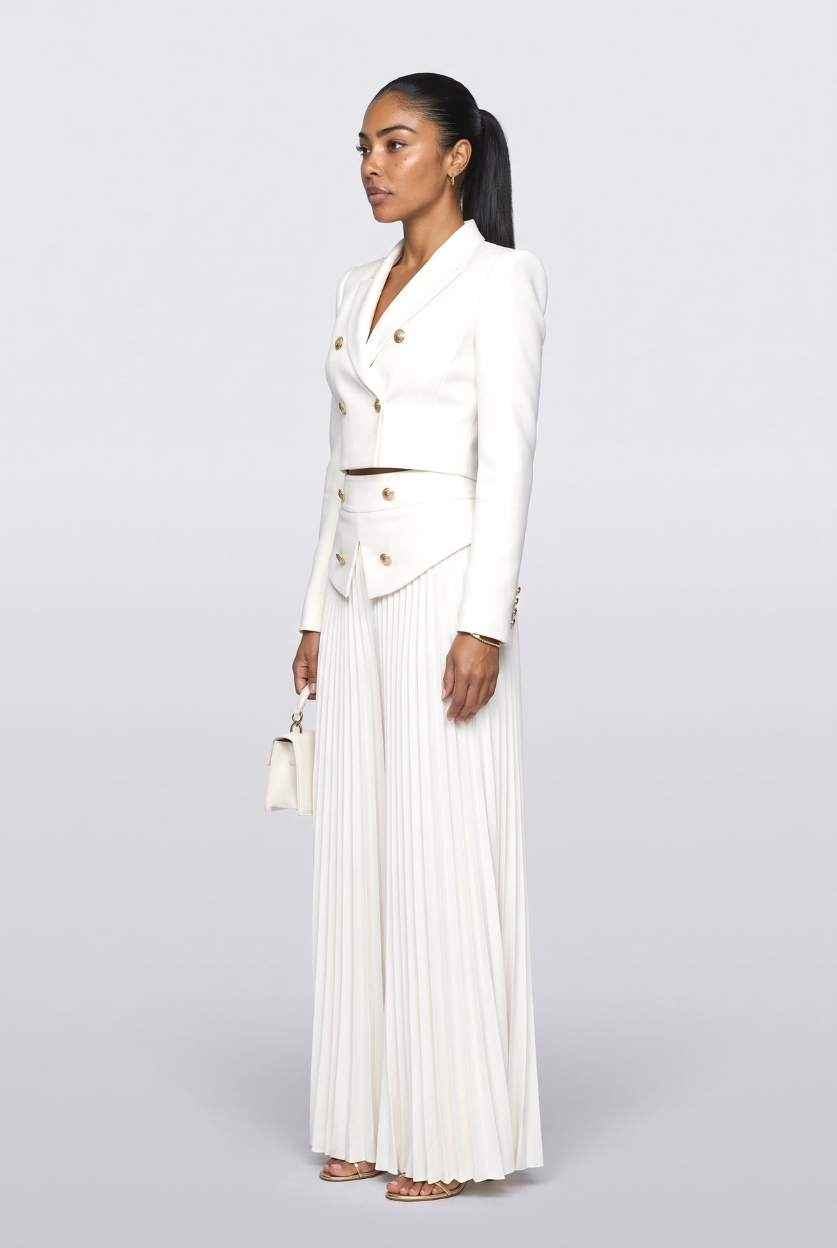 Pleated Matching Set Women, back view