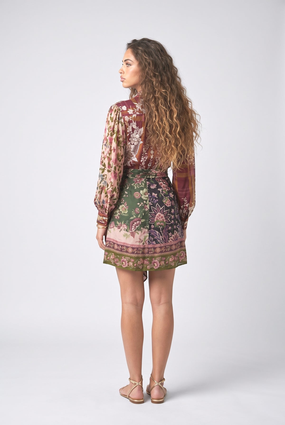 Multicolor Floral Mini Dress, back view