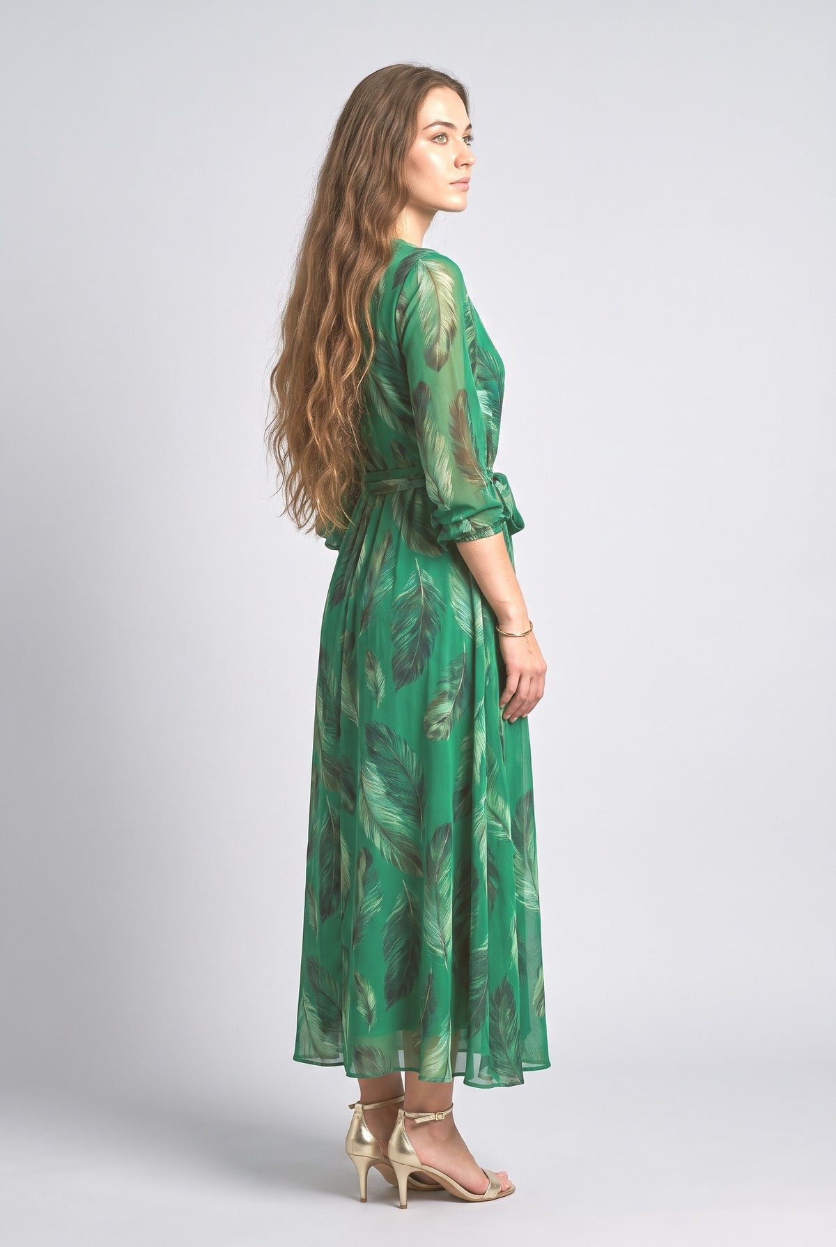 Chiffon Maxi Dress, back view