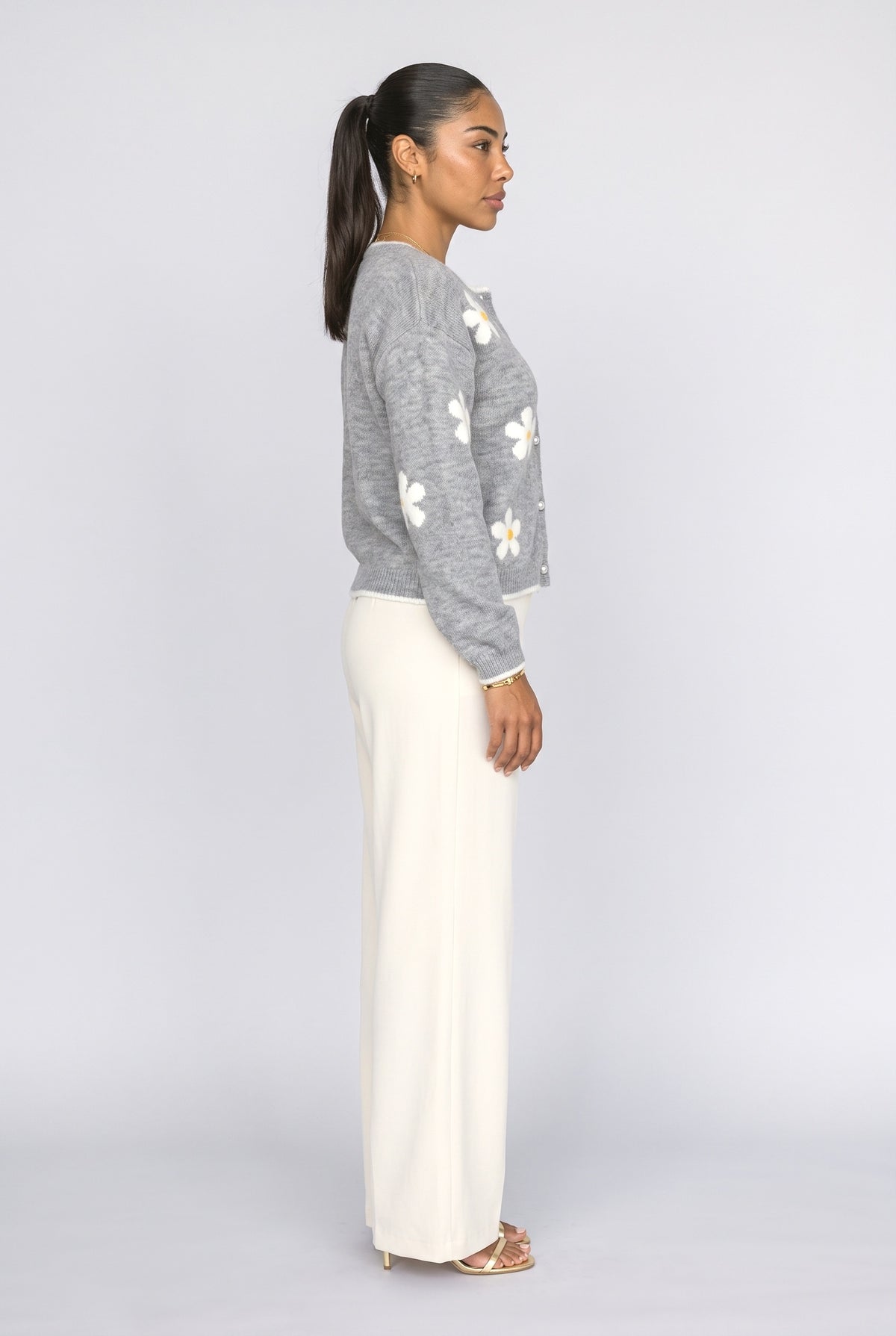 Floral Knit Cardigan, back view
