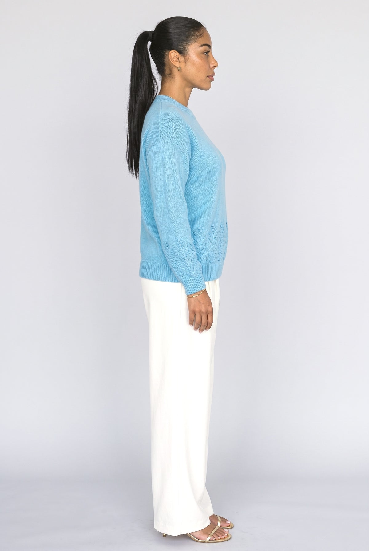 Knit Crew Neck Pullover Sweater, back view