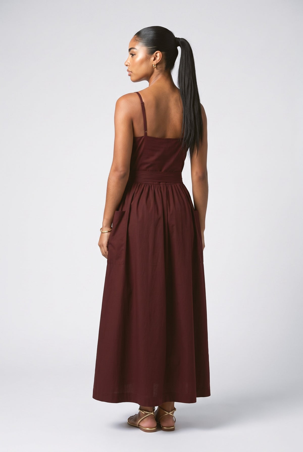Lace Slit Dress, back view
