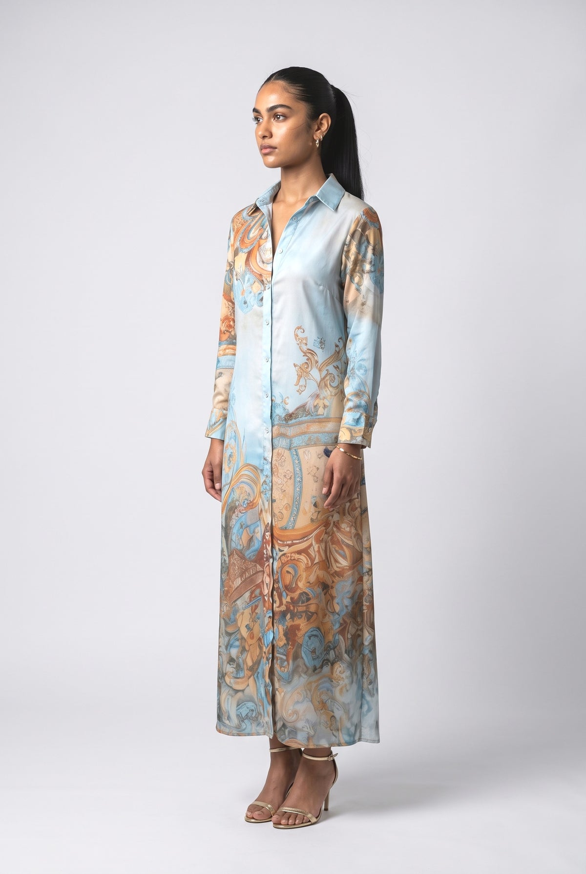 Blue Maxi Dress, back view