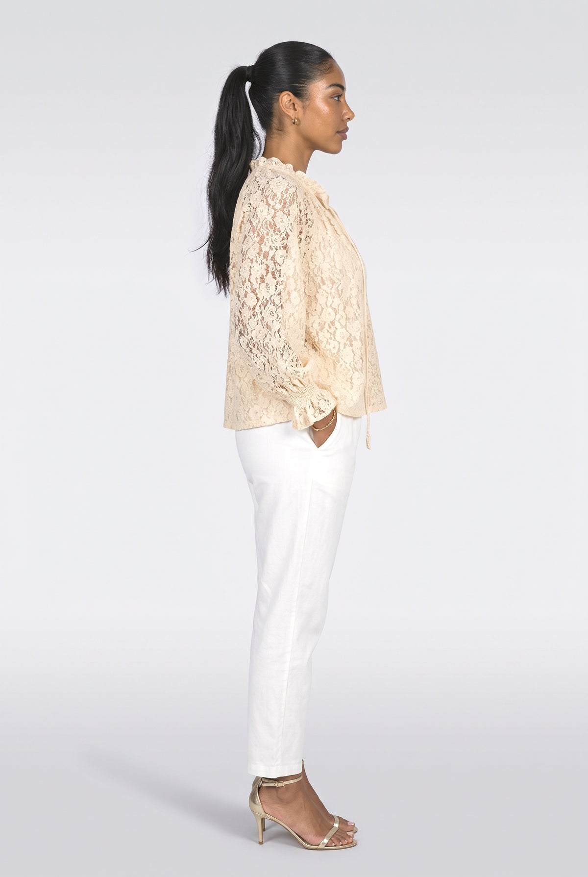 Lace Floral Blouse, back view