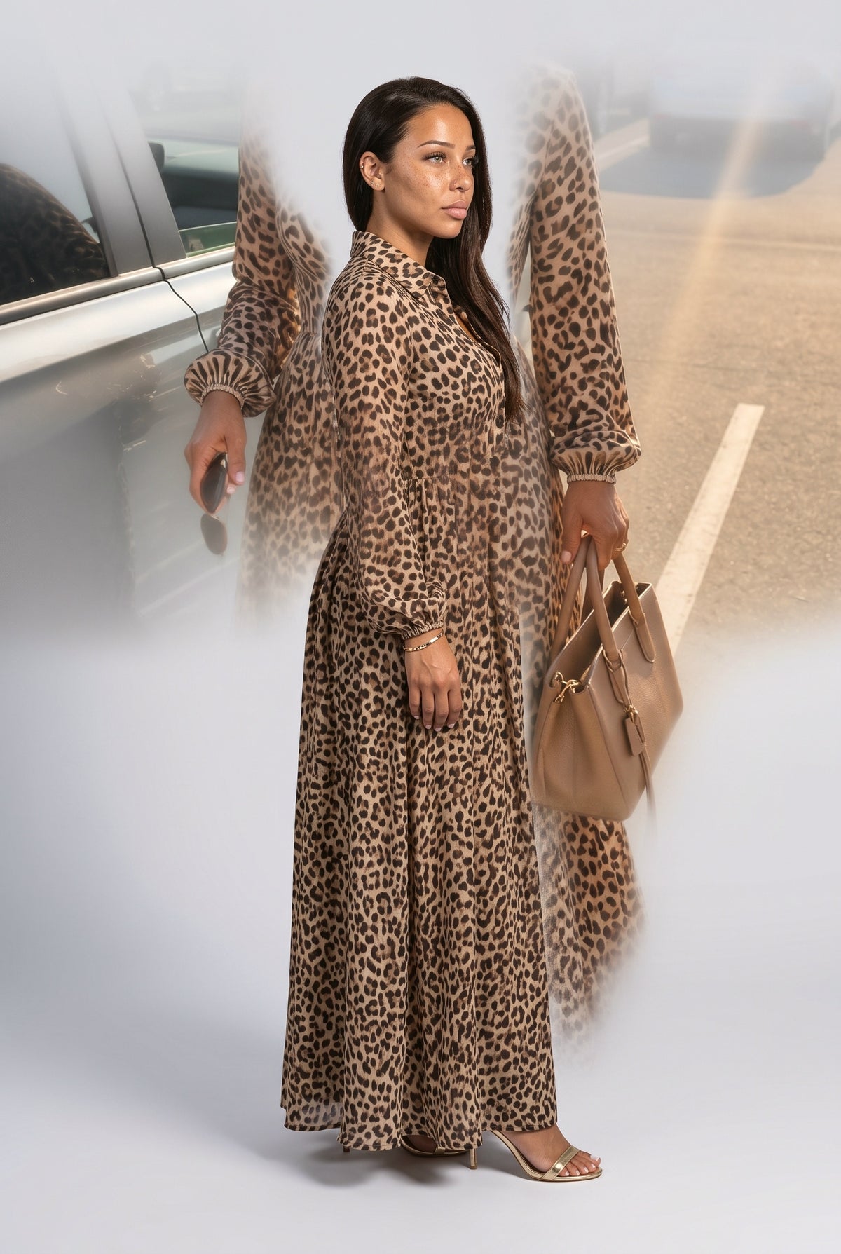 Leopard Maxi Dress, back view