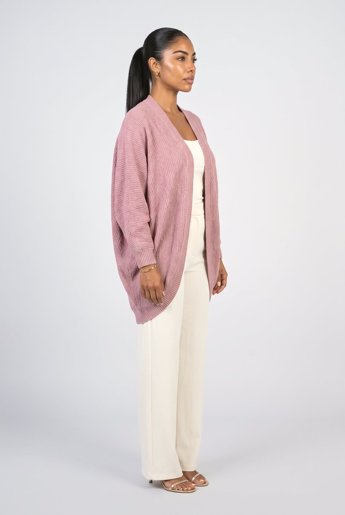 Batwing Sleeve Knit Cardigan, back view