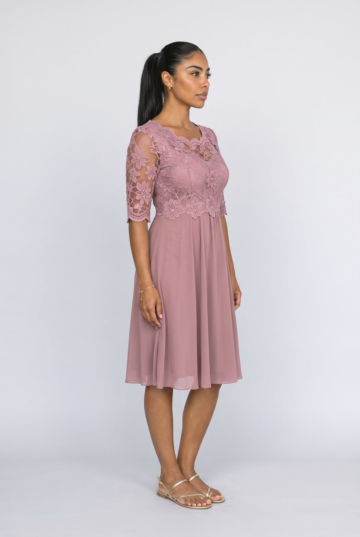 Floral Flowy Midi Dress, back view