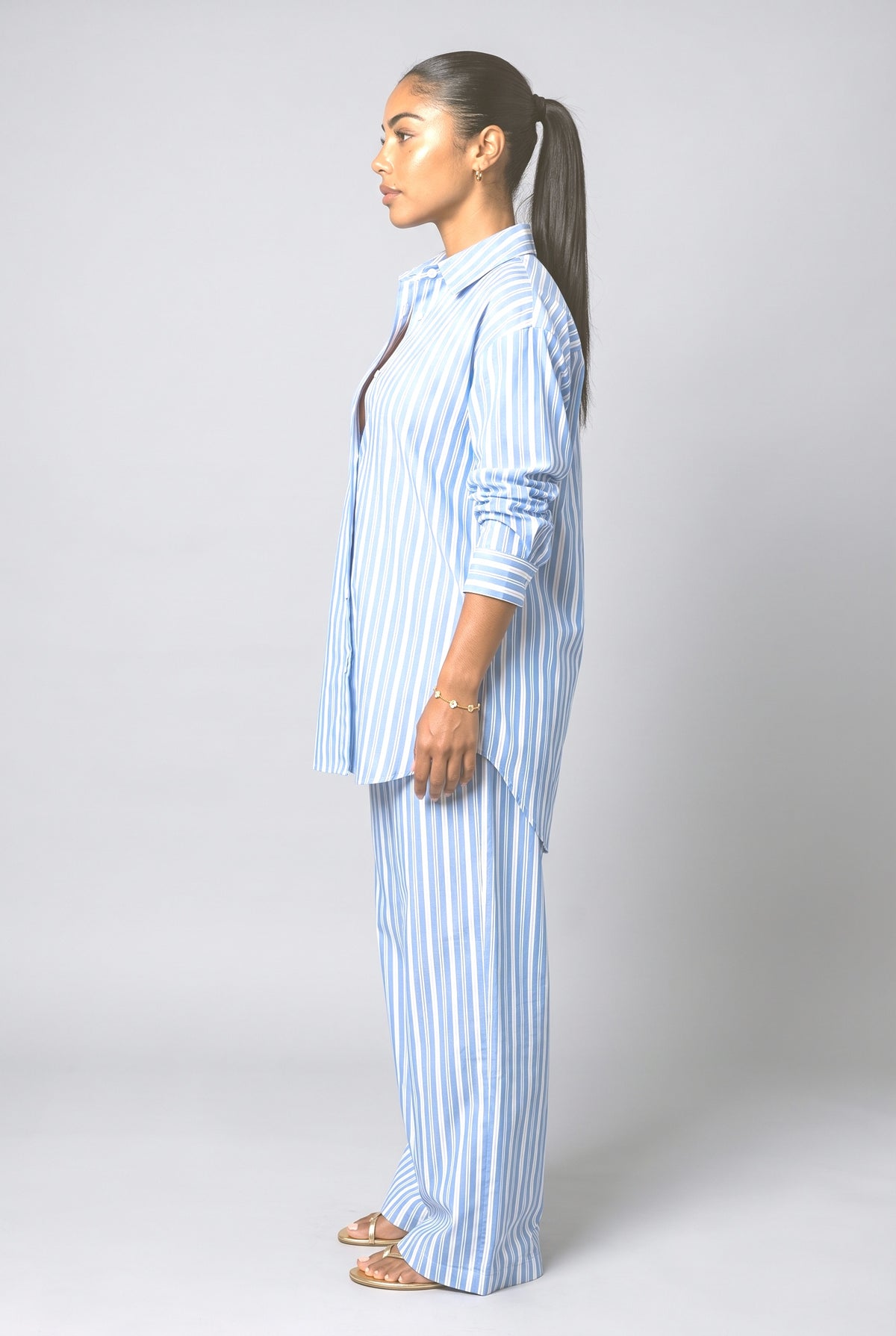 Striped Pants Set Women, back view