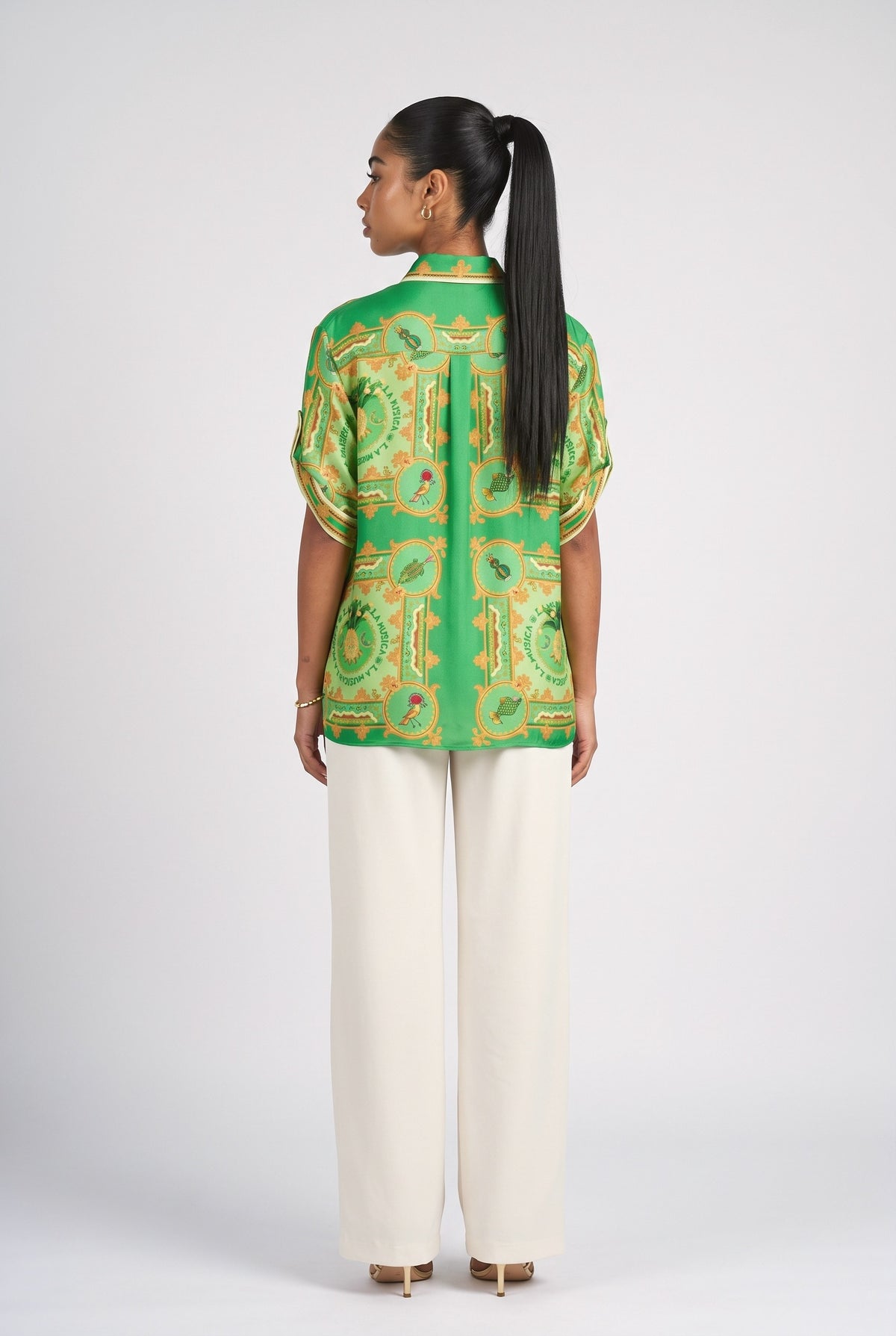 Green Tropical Top, back view