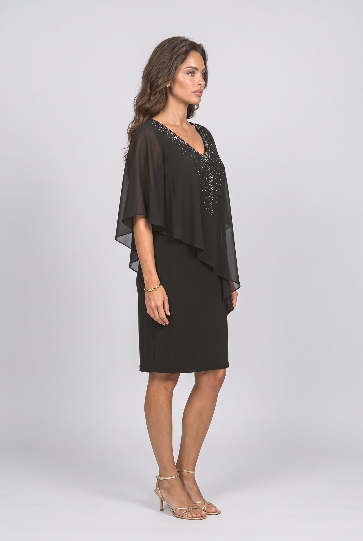 Cape Cocktail Dress, back view