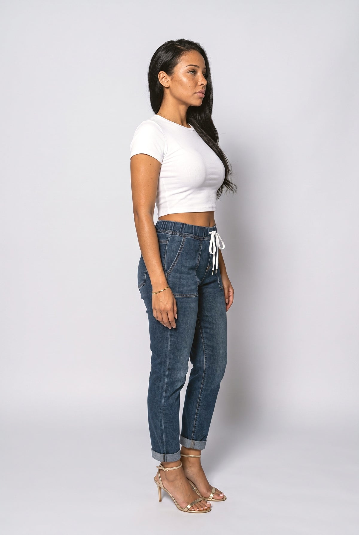 Blue Women's Jeans, back view