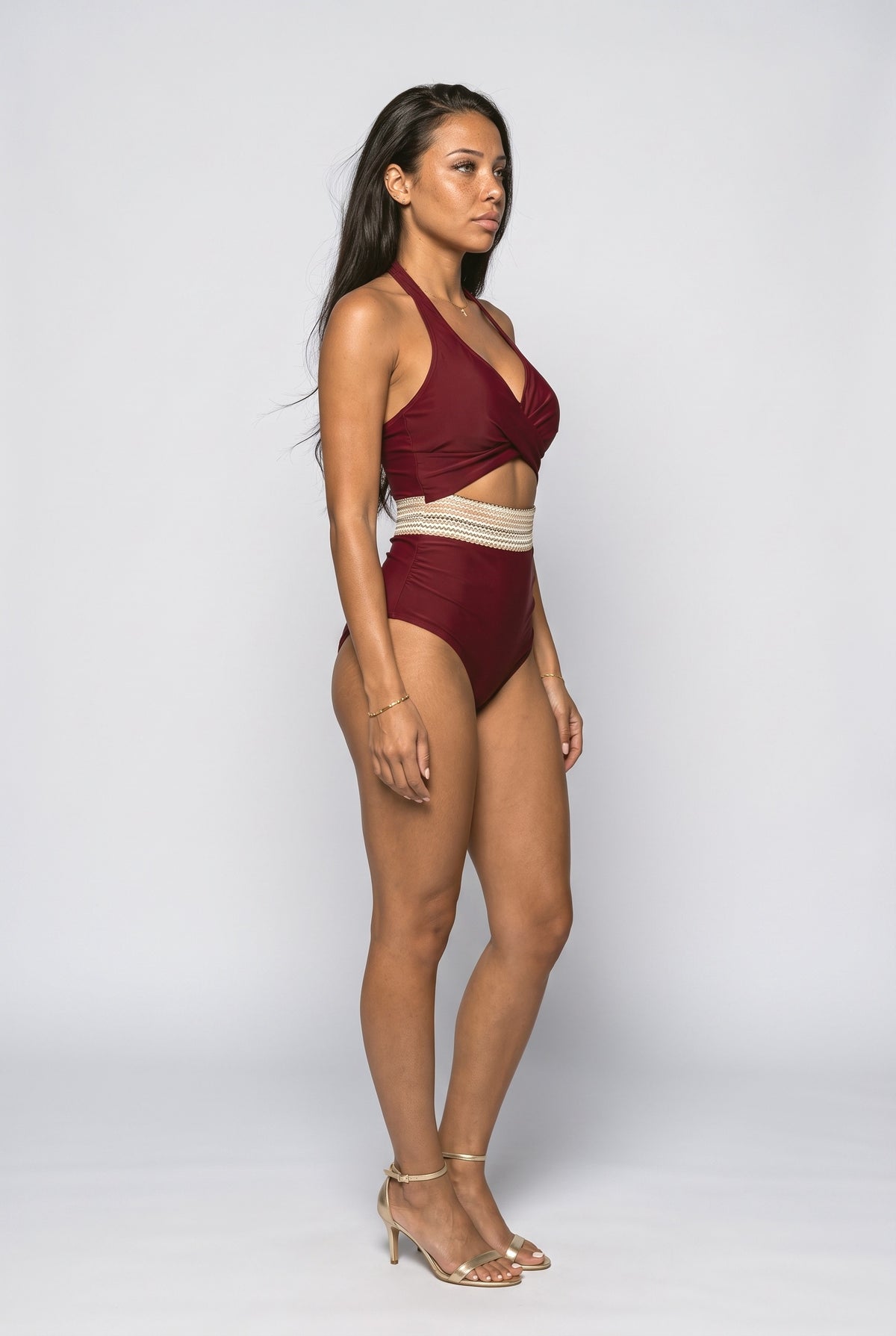 Cutout One Piece Swimsuit, back view