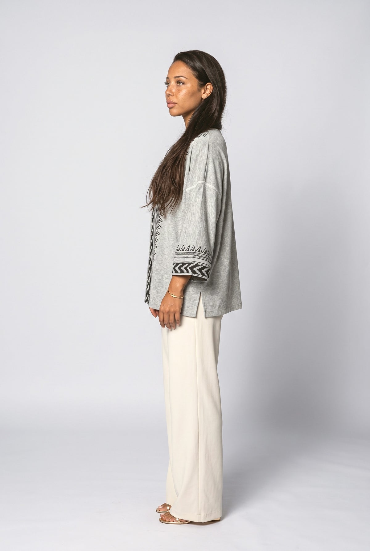 Geometric Knit Cardigan, back view