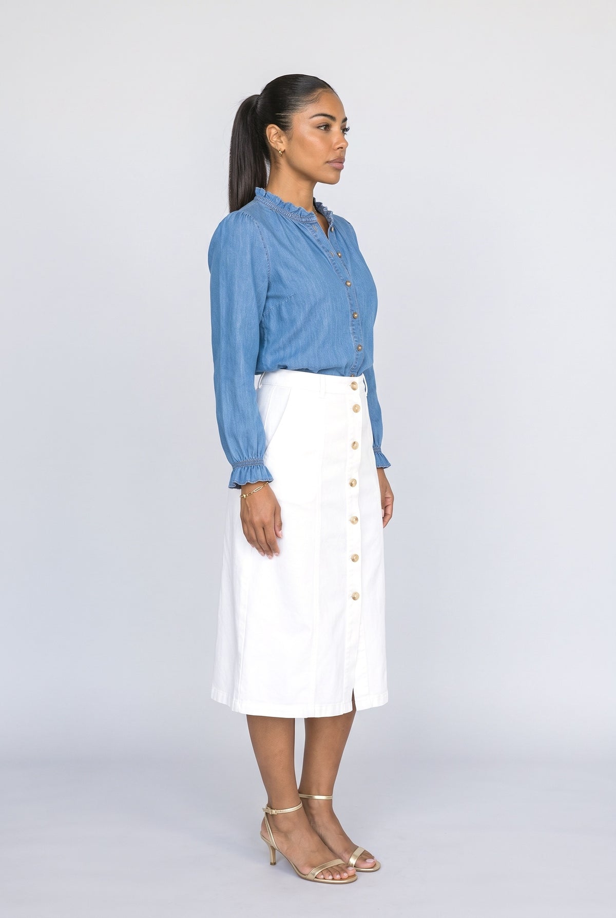 Ruffle Blouse, back view