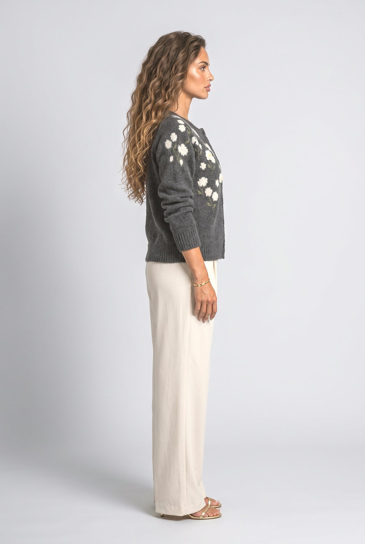 Floral Knit Cardigan, back view
