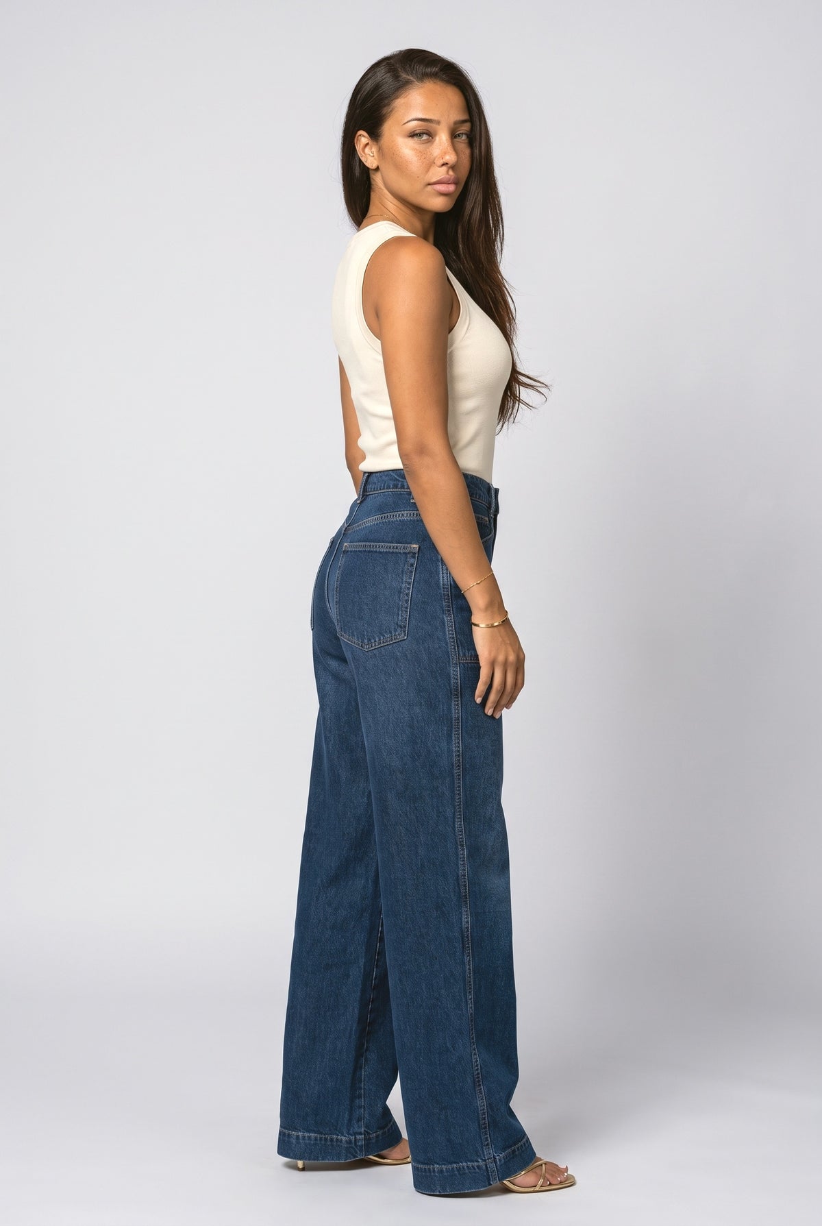 Wide Leg Jeans, back view