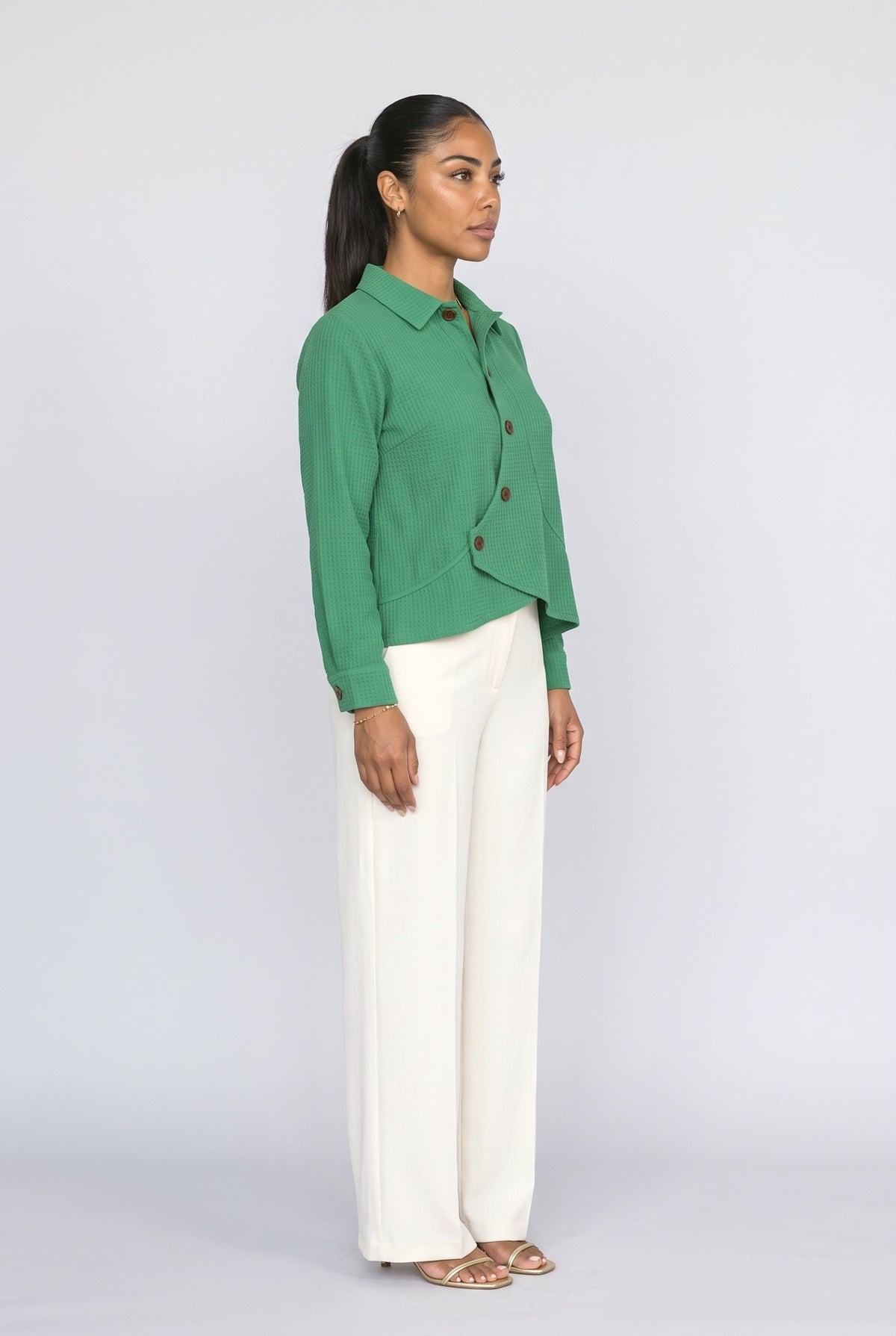 Knit Asymmetric Blouse, back view