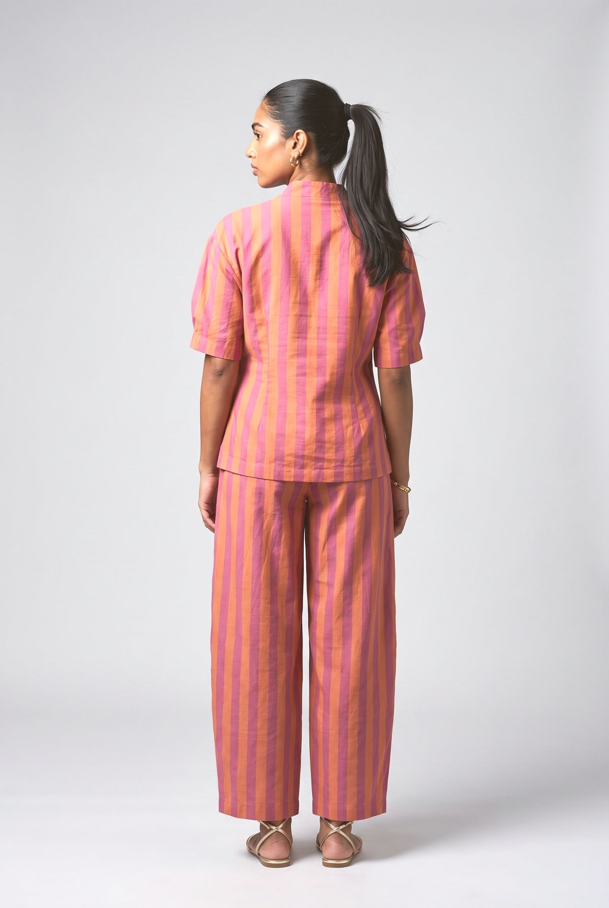 Colorblock Stripe Two-Piece Set, back view