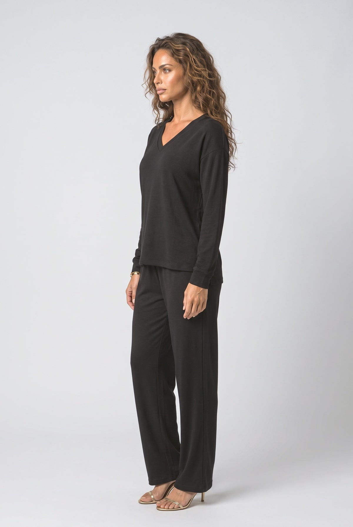 V-Neck Two Piece Outfit, back view