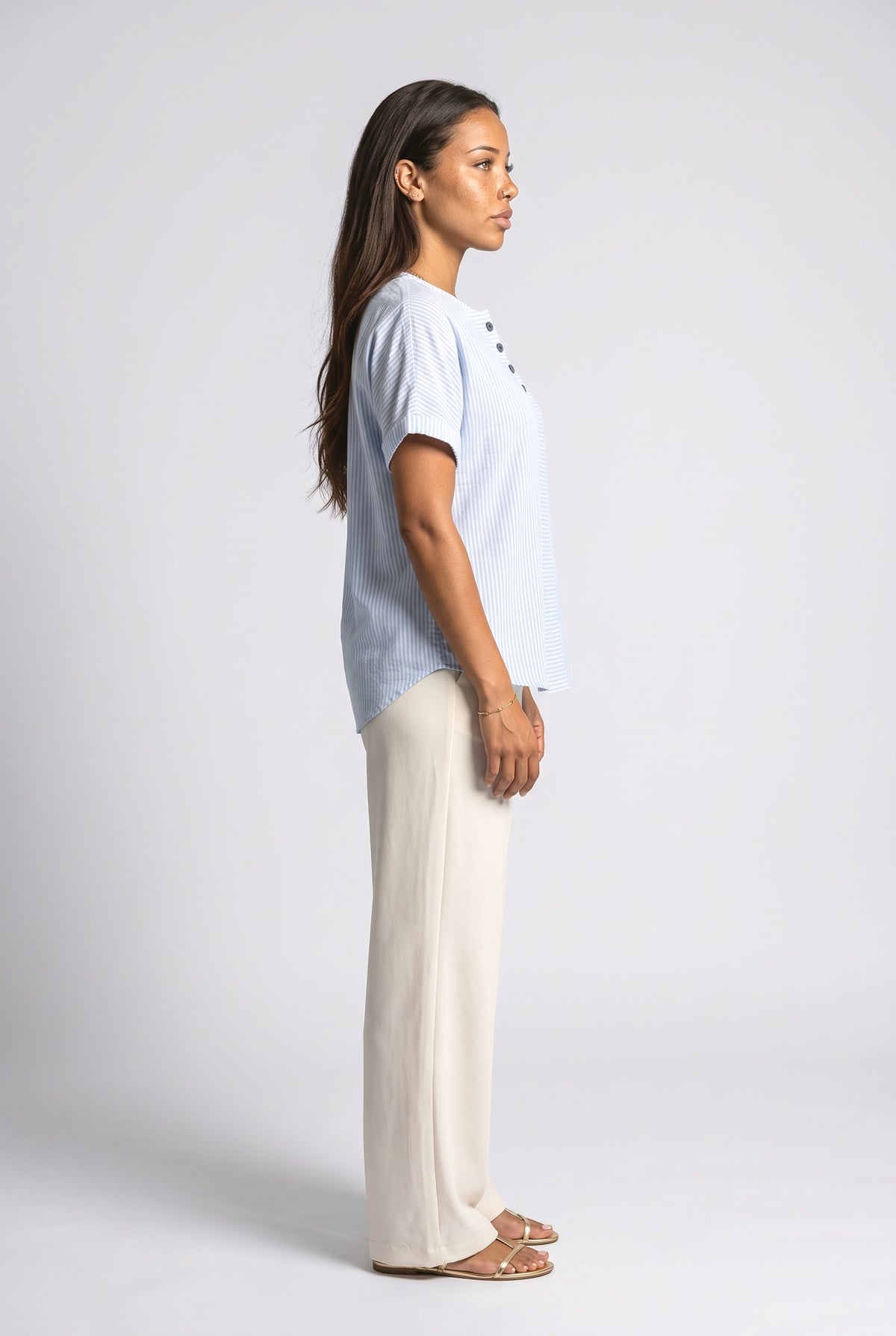 Striped T Shirt Women, back view