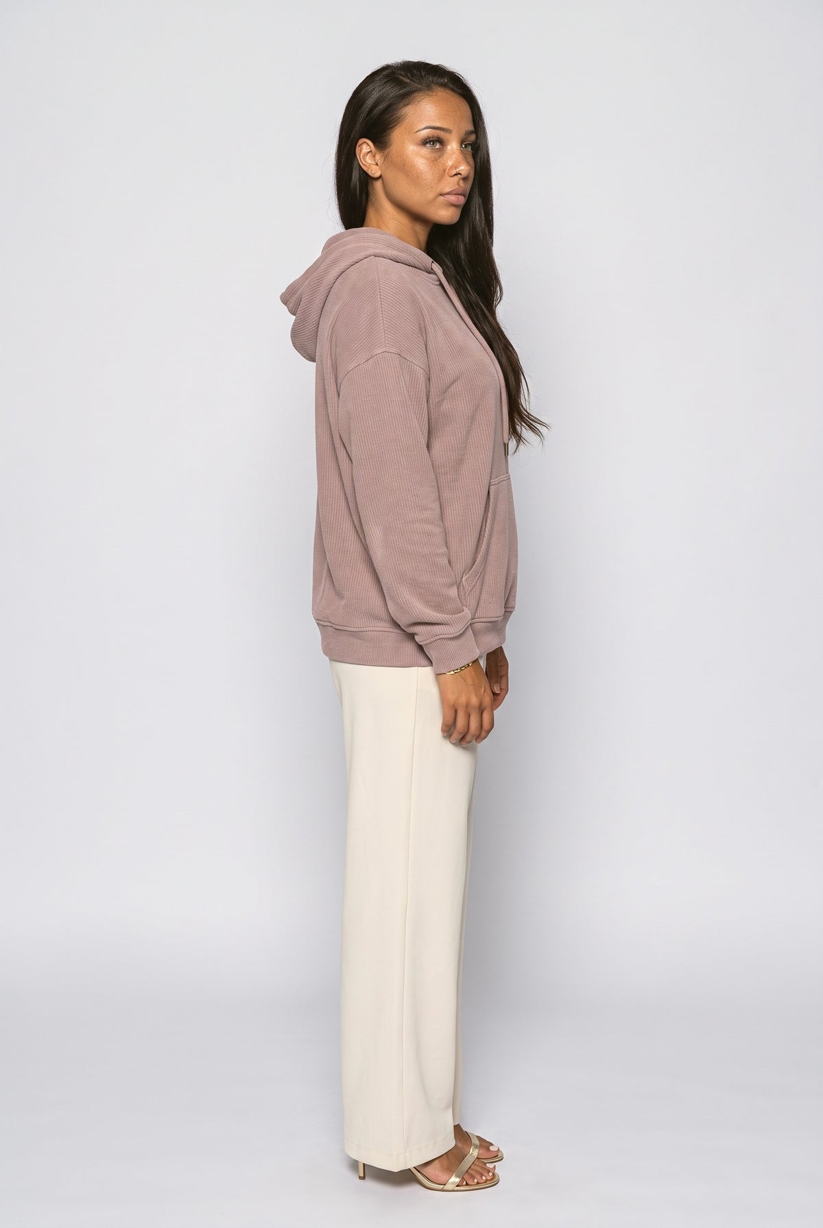 Ribbed Hoodie, back view