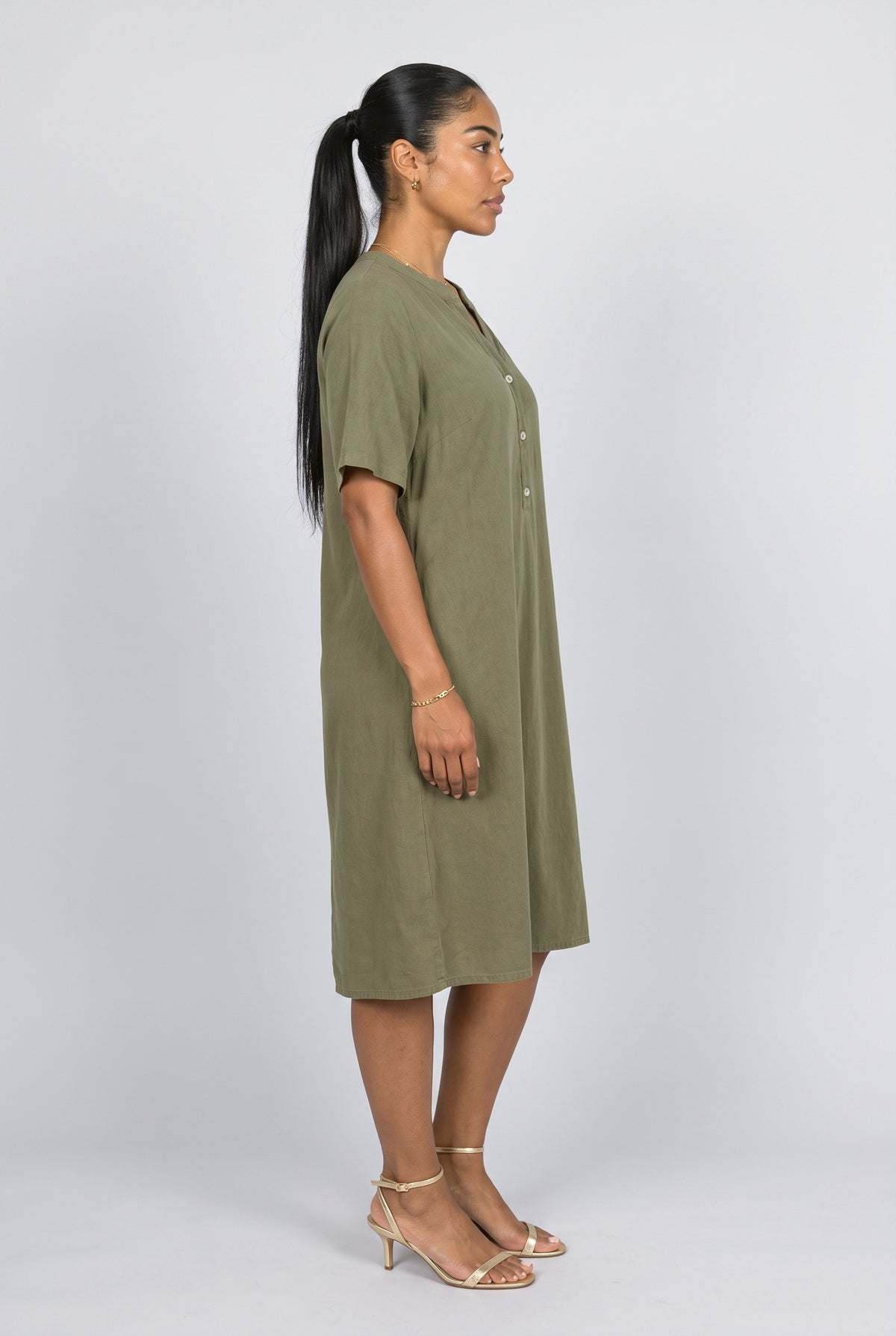 V-Neck Midi Dress, back view
