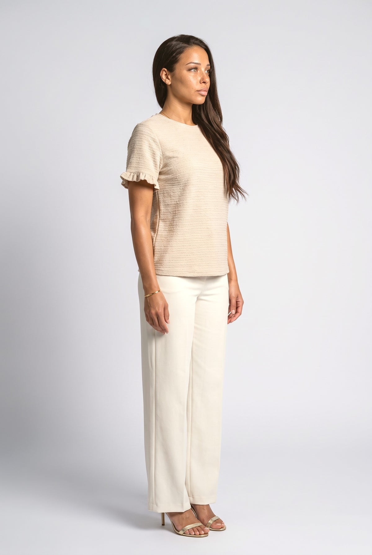 Flutter Sleeve Pullover Sweater, back view