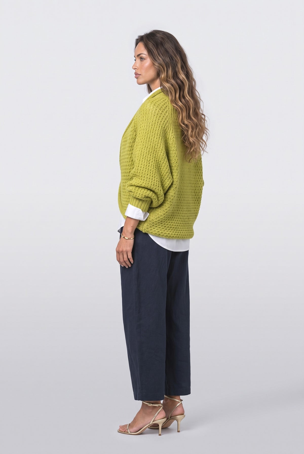 Knit V-Neck Pullover Sweater, back view