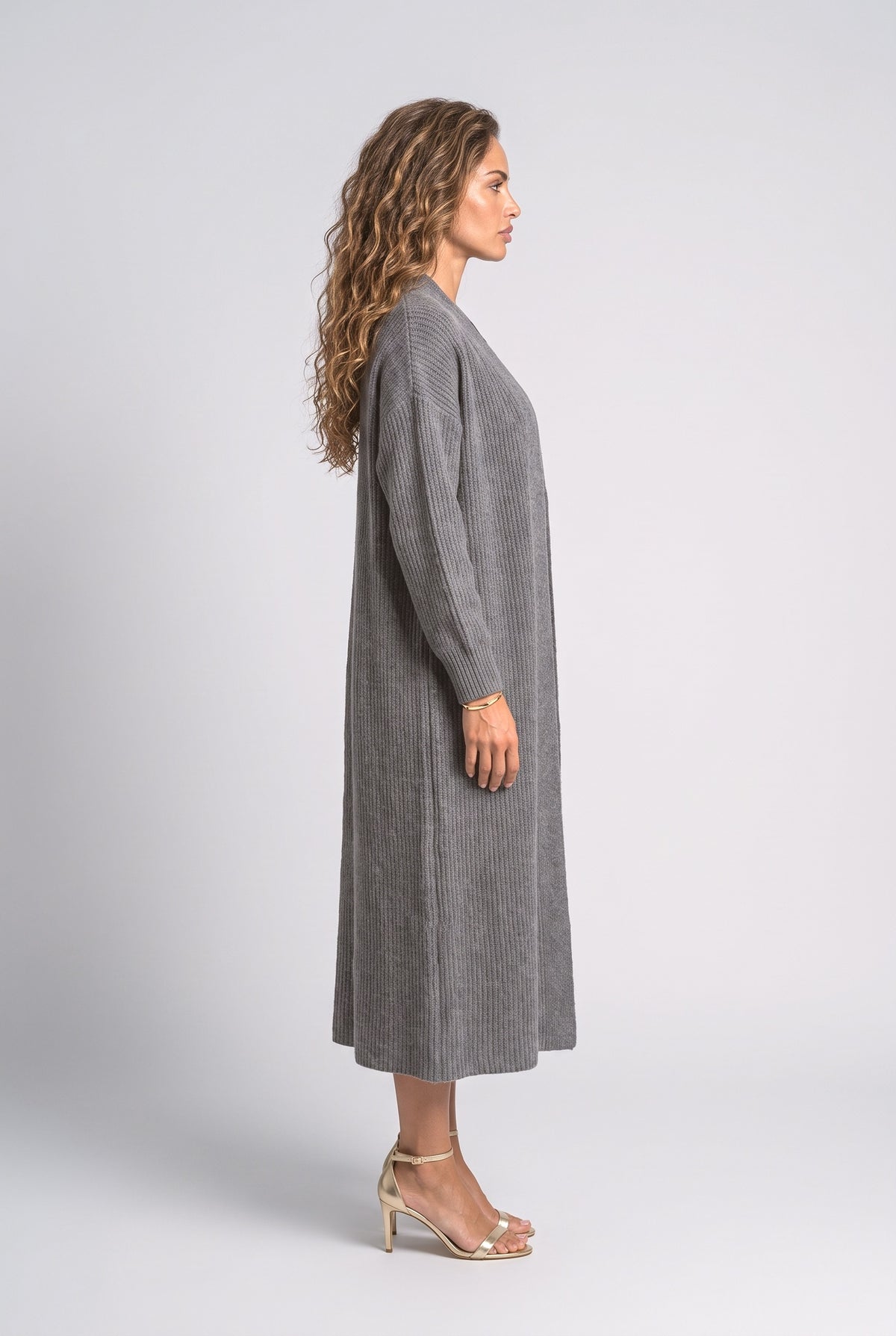 Knit Long Cardigan, back view