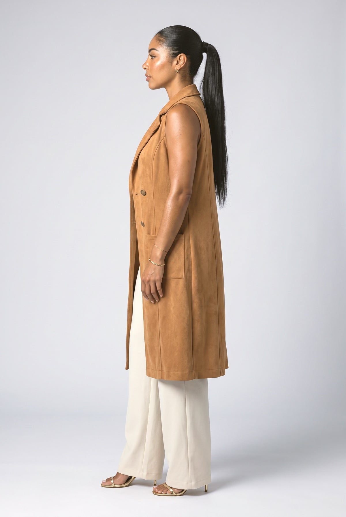 Sleeveless Bomber Jacket, back view